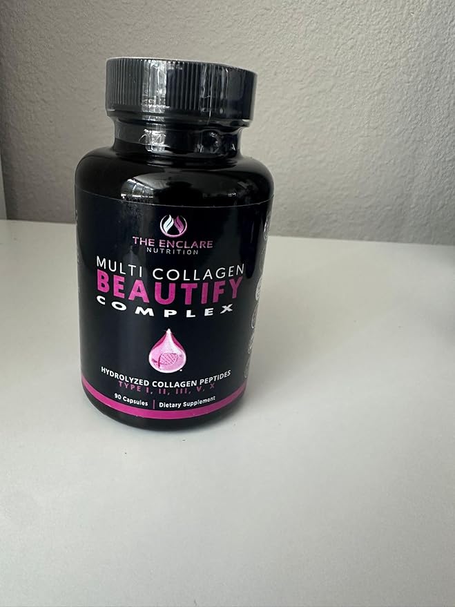 Collagen Pills - Beautify Multi Collagen Complex Capsules Type I II III V X | Extra Strength Hydrolyzed Collagen Peptides Supplements. Hair Skin Nails Vitamins 1800mg Collagen Capsules (1)