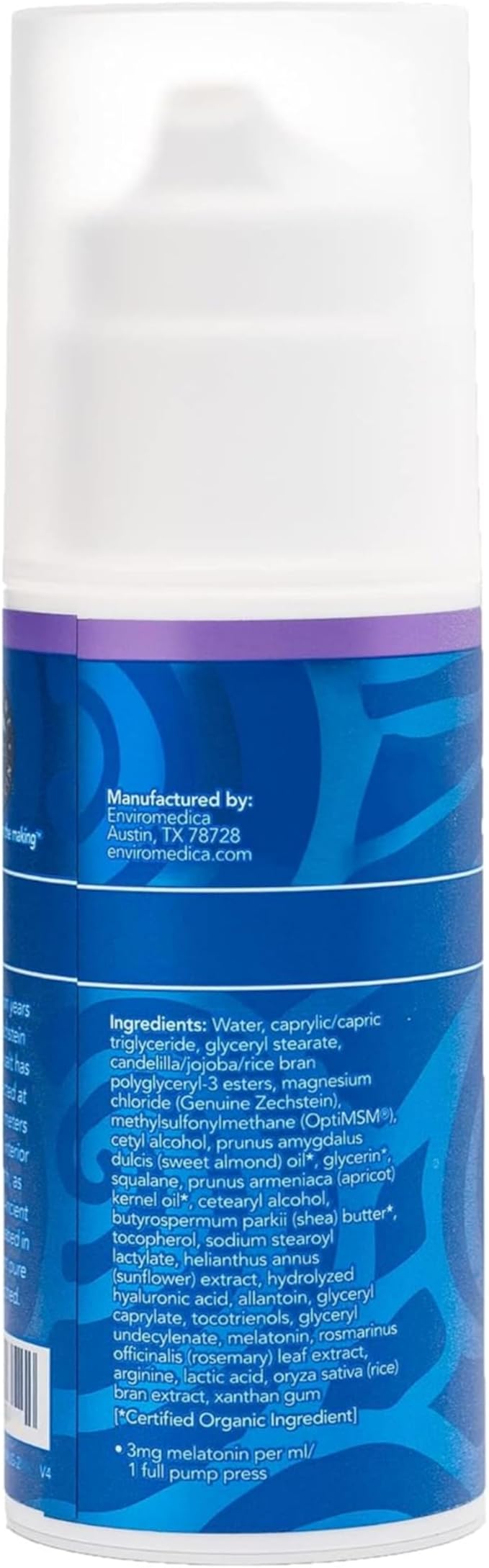 Ancient Minerals Magnesium Lotion Goodnight – Zechstein Magnesium Chloride Cream with Melatonin MSM and Organic Oils Nighttime Topical Lotion 2.5 oz