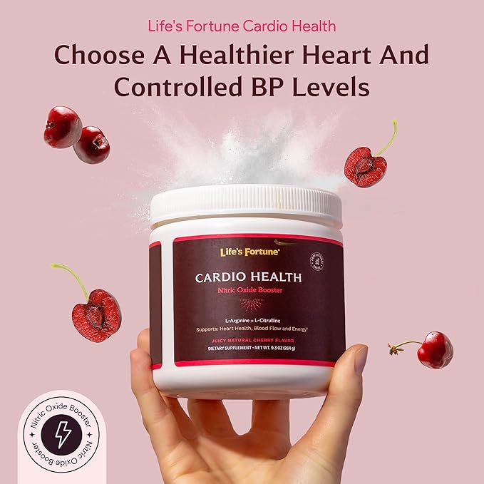Life's Fortune 5000mg L- Arginine Supplement Powder &amp 1000mg L-Citrulline High Potency Nitric Oxide Health Booster Endurance Workout Performance Natural Cherry Flavor (20 Servings)