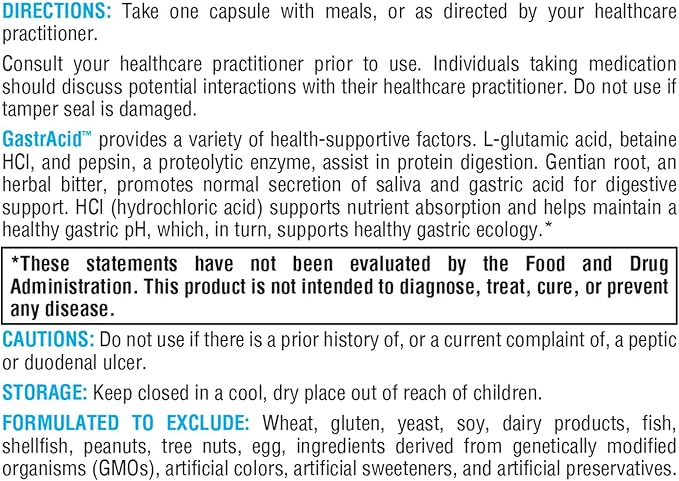 XYMOGEN GastrAcid - Supports Digestive Health - Acid Balance Formula With Betaine HCl &amp Gentian Root - Vegetarian Non-GMO &amp Gluten Free - 90 Capsules