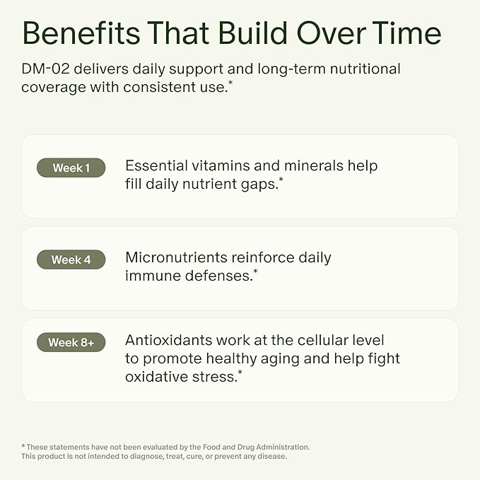 Seed DM-02 Daily Multivitamin - 100% DV Essential Vitamins and Minerals for Women &amp Men - Helps Fill Daily Nutrient Gaps - Immune Bone Hair Skin &amp Nails Health - Vegan - 30 Capsules (30-Day