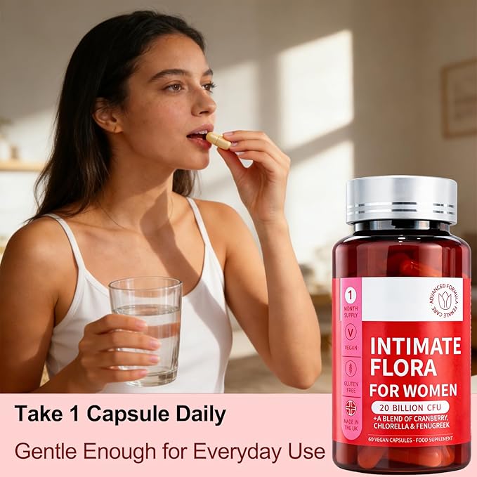 Vaginal Probiotic Supplement - Supports Healthy Vaginal pH Fresh Odor &amp Balanced Flora for Women Urinary Tract Health with Prebiotics &amp Lactobacillus Probiotic Blend - 20 Billion CFU
