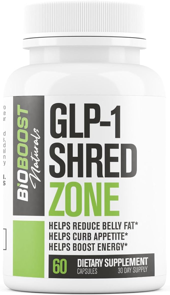 GLP-1 Shred Zone - Weight Loss Pills for Women &amp Men + Appetite Suppressant Support - Supports Healthy Pathways Associated with GLP-1 Activity - Fat Burner Supplement - 60 Capsules