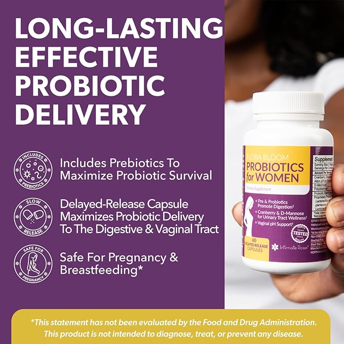 Probiotics for Women with Aloe Vera and D-Mannose for Complete Wellness That Supports: UTI BV YI and Vaginal Health and is Non-GMO - Vegan with 240 Veg Pills