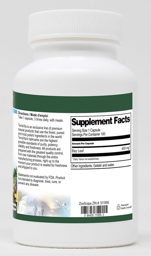 Bay Leaf - 450 mg (100 Capsules ZIN: 511895)