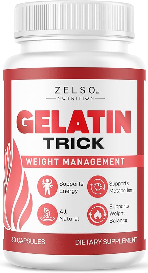 Gelatin Trick - Gelatin Trick Pills Daily Support Formula for Energy &amp General Wellness GelatinTrick Advanced Formula 60 Capsules for 1 Month