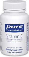 Pure Encapsulations Vitamin E (with Mixed Tocopherols) - Antioxidant Protection &amp Cellular Function - Contains Mixed Tocopherols - Non-GMO - 90 Softgel Capsules