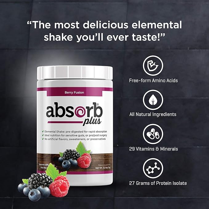 Isolate Protein - Diet Supplement for Improved Gut Health Extra Nutritional Support Non-GMO Gluten-Free Lactose-Free Casein-Free (2.2 Lbs Berry Fusion)