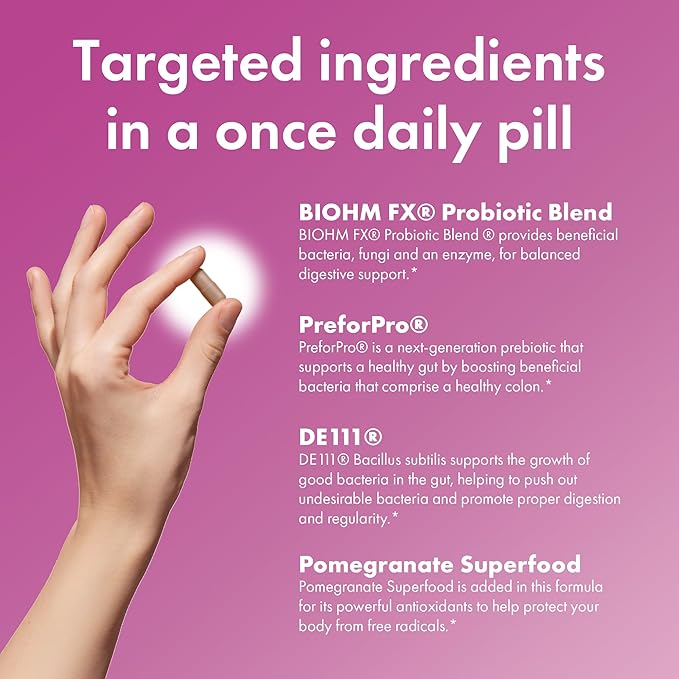 BIOHM Probiotics for Women 30 Billion CFU 9 Strains (30 Count) Helps Support Total Gut Health Digestive &amp Immune System Vaginal Probiotic for Urinary Tract &amp Vaginal Health 30 Day Supply