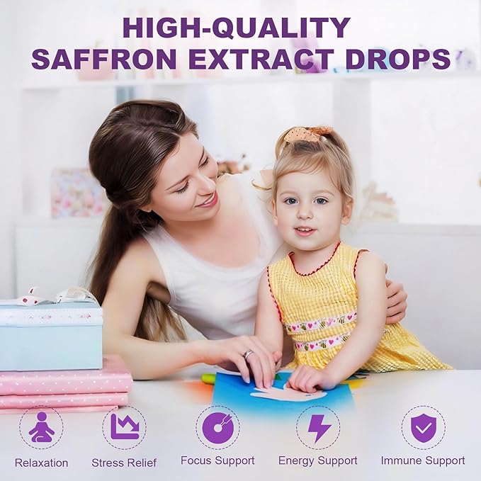 L-lysine Monolaurin Liquid Drops &amp Saffron Extract Liquid Drops for Kids and Adults Immune Support Lip &amp Skin Health Stress &amp Focus &amp Energy Support