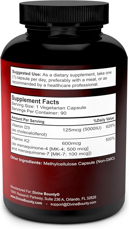 Divine Bounty Digestive Enzymes with Probiotics &amp Vitamin K2 and D3 Bundle