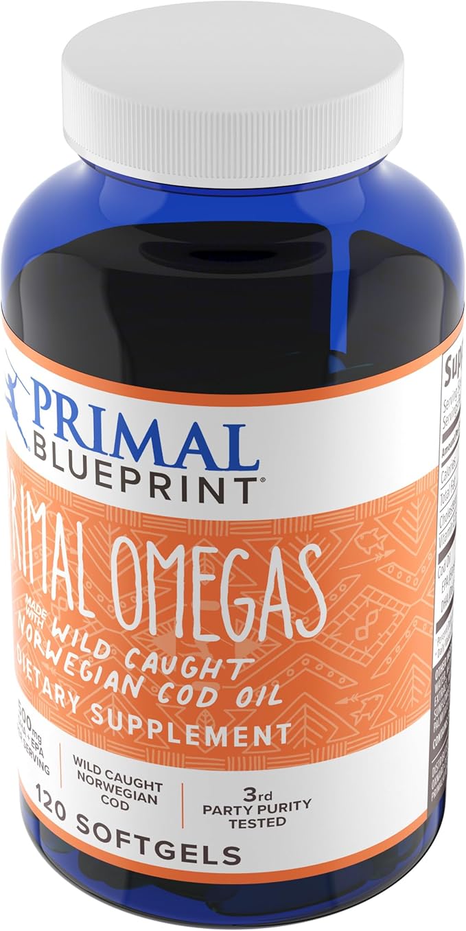 Primal Blueprint Primal Omegas Omega-3 Fatty Acid Daily Supplement 120 Count