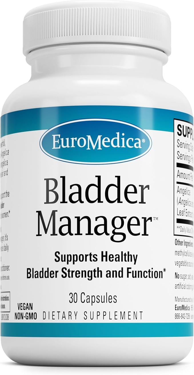 EuroMedica Bladder Manager - Bladder Support Supplement - Dietary Supplement with Angelica Leaf Extract - Vegan Capsules to Aid Urinary Tract Function &amp Health - 30 Capsules