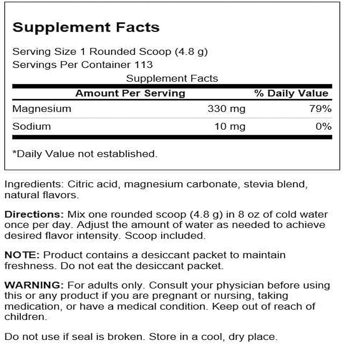 Swanson Mellow Mag - Strawberry Kiwi Flavor 330 mg 19 oz Pwdr