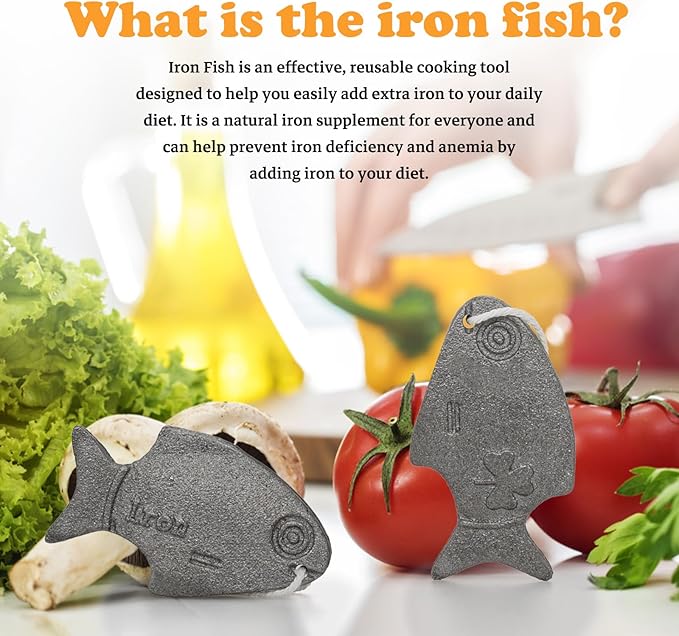 Iron Fish 2 Pack Natural Sources of Iron to Reduce The Risk of Deficiency Safe and Effective Cooking Tool No Side Effects