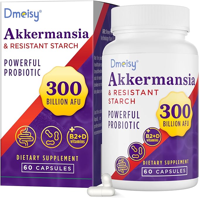 Akkermansia Supplement - 300 Billion AFU Akkermansia Muciniphila Akkermansia Probiotic for Women &amp Men for Boost  Digestive Gut Immunity Enhances Gut Lining Function &amp Intestinal Walls