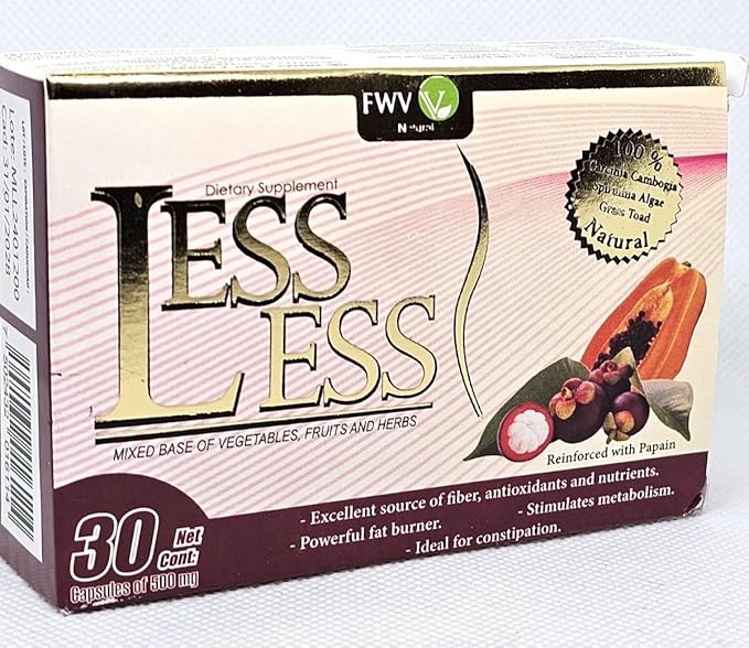 Less-Less Natural Capsules 500mg with Papain 30 Capsules