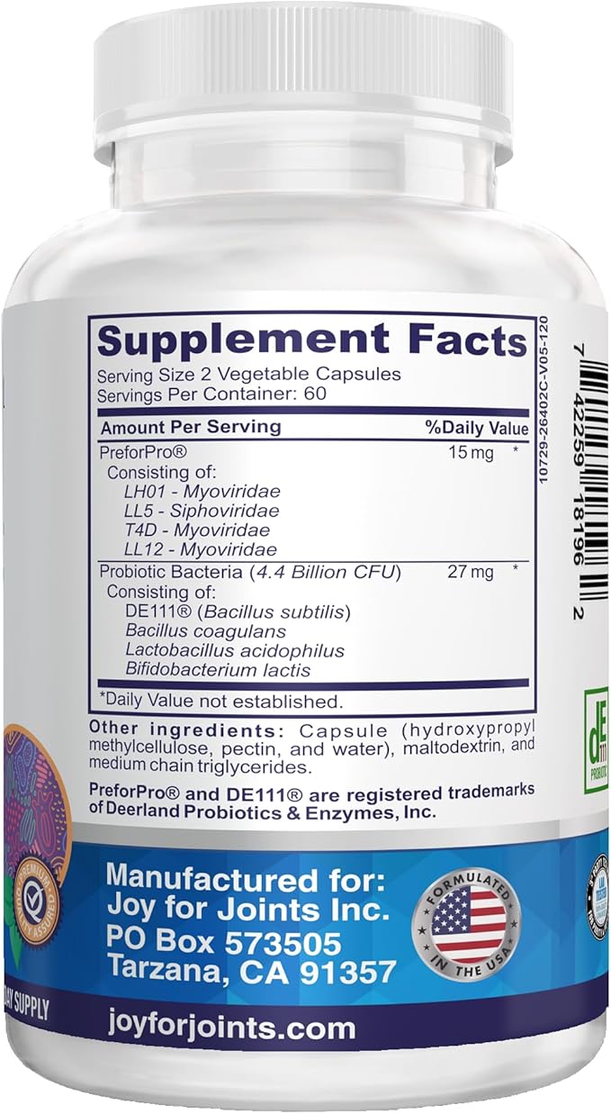 Spore Probiotic Capsules for Women &amp Men Bacillus Subtilis Plus Advanced Phage – Gut Health &amp Digestive Comfort Shelf-Stable Survives Stomach Acid – 120 Delayed Release Capsules