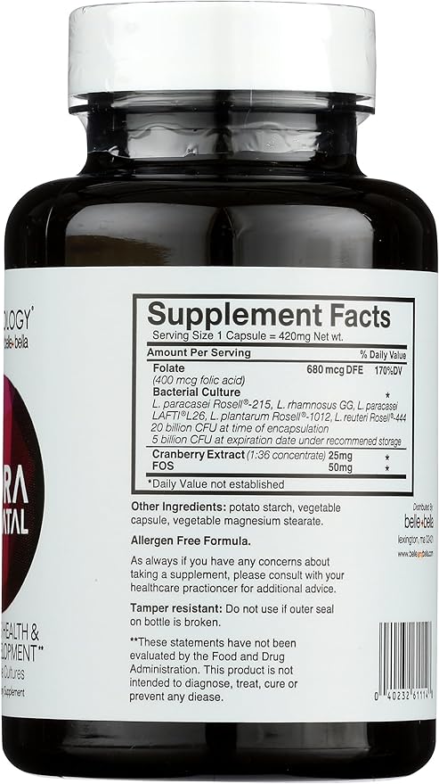 Belle+Bella Probiology Probiotic Flora Fem 25 Billion Cfu Capsules 30 Ea 30 Count