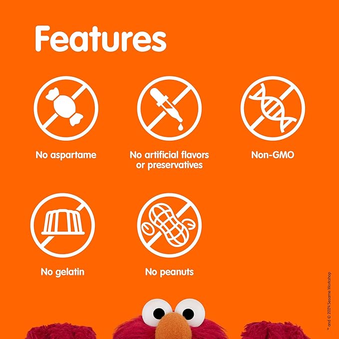 Sesame Street Omega 3 Gummies for Kids 50 mg of Omega-3 per Gummy 4 Month Supply No Fishy Aftertaste Shellfish Free Supplement Brain &amp Eye Support 120 Gummies