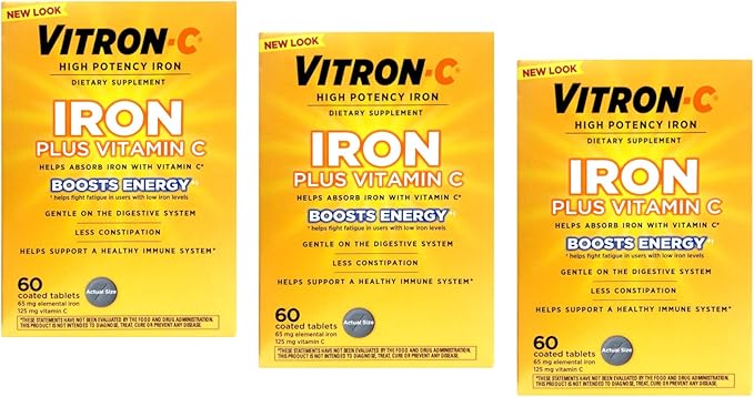 Vitron-C High Potency Iron Supplement with Vitamin C LimitedQuantity (180 Count Total)