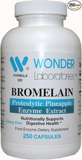 Wonder Labs Bromelain 2000 150mg Proteolytic Pineapple Enzyme Extract Nutritionally Supports Digestive Health - 250 Capsules