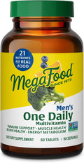 MegaFood One Daily Mens Multivitamins - Multivitamin for Men - Vitamin C Vitamin D3 &amp Vitamin B12 - Muscle Energy Metabolism &amp Immune Support - Vegetarian Gluten Free - 60 Tablets 60 Servi