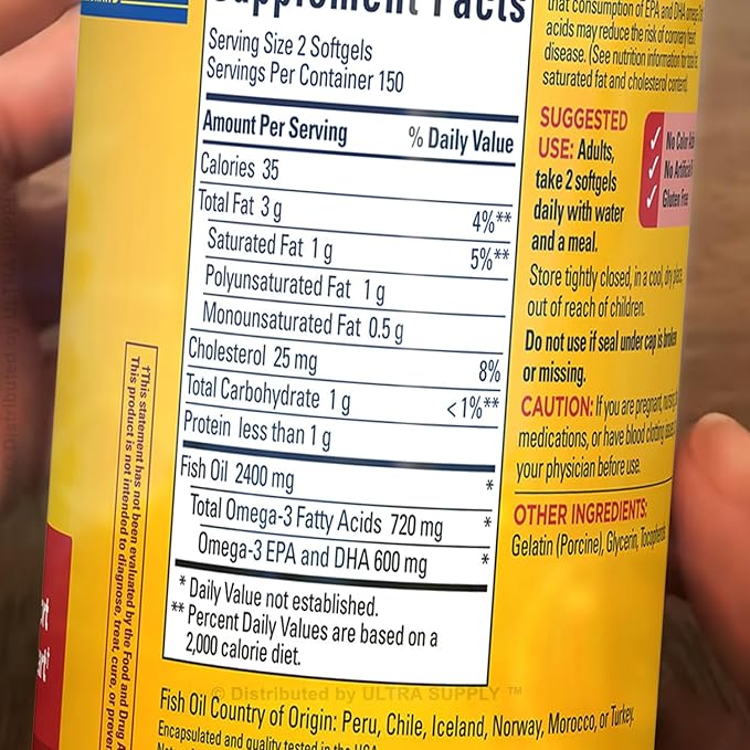Nature_Mades Fish Oil 1200mg (300 Count - Value Pack) | 360 mg Omega-3 EPA &amp DHA Softgels - Purified Mercury-Free