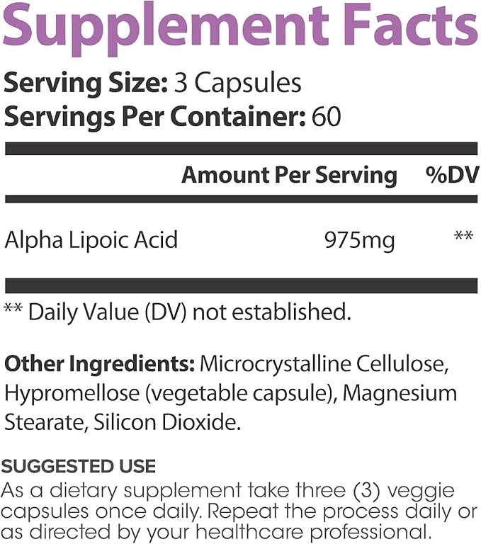Lumen Naturals ALA for Women - 975mg Per Serving - 180 Count - 60 Servings