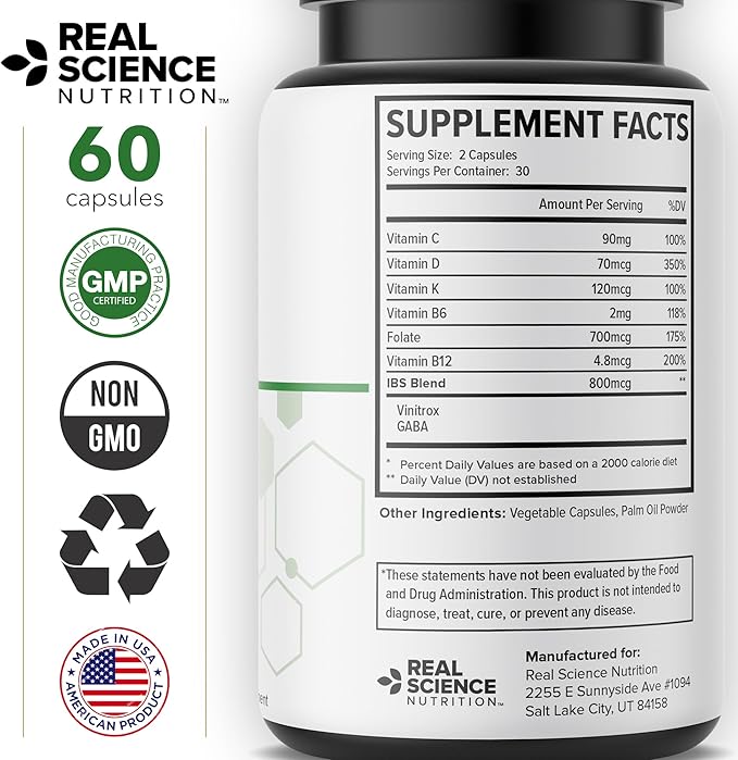 Real Science Nutrition Offers Bowel Miracle: Natural Solution for Gut Health Abdominal Discomfort Lower Bowel Formula Aiding IBS and Chronic Bloating