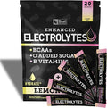 Enhanced Electrolyte Powder Stick Packs (Lemon Berry | 20 Packets) w/ 0 Sugar +BCAAs +B-Vitamins Electrolyte Supplement w Potassium Zinc &amp Magnesium for Hydration - Keto Electrolytes