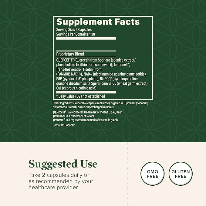 Global Healing Center - Ultimate Cellular Health - NAD Supplement for Women &amp Men Cellular Repair Includes Resveratrol for Anti-Aging Supports NAD Plus Alternative to Nicotinamide Riboside