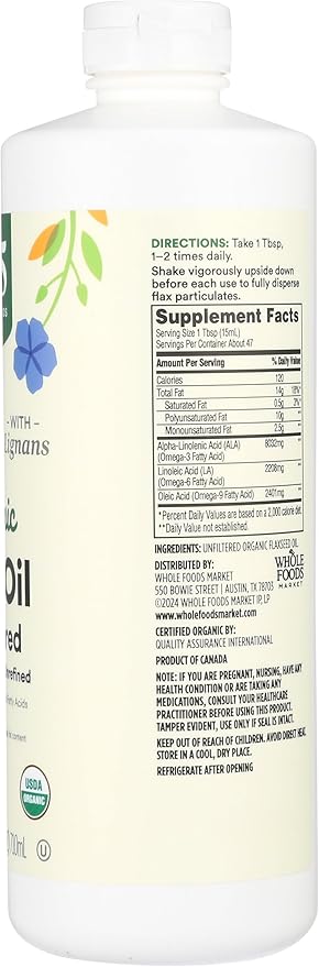 365 by Whole Foods Market Organic Flax Oil High Lignan 24 Fl Oz