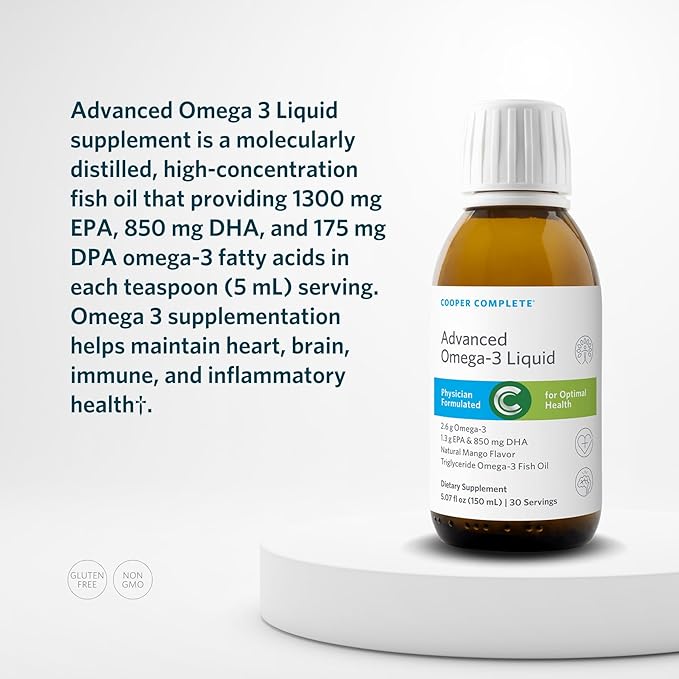 Cooper Complete Liquid Omega-3 Fish Oil Mango Flavor EPA DHA Heart &amp Brain Support†