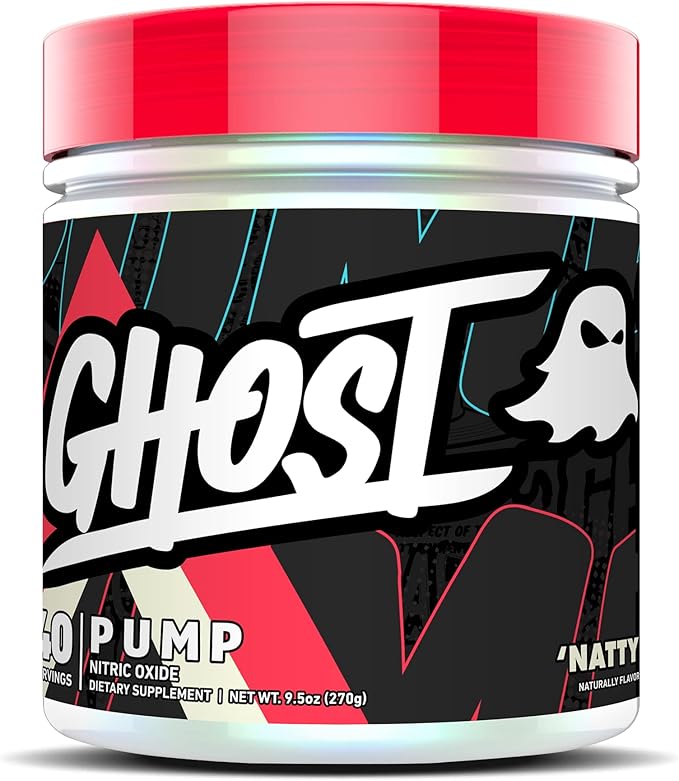 GHOST Pump Nitric Oxide Powder Natty - 40 Servings - Sugar &amp Stim-Free Pre-Workout Supplements - L-Citrulline Arginine Nitrate &amp L-Glutathione - Soy &amp Gluten-Free Vegan