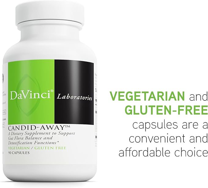 DAVINCI Labs Candid-Away - Digestive Gut Health Support Immune System Support with Digestive Enzymes Calcium Magnesium &amp More* - 90 Vegetarian Capsules (30 Servings)