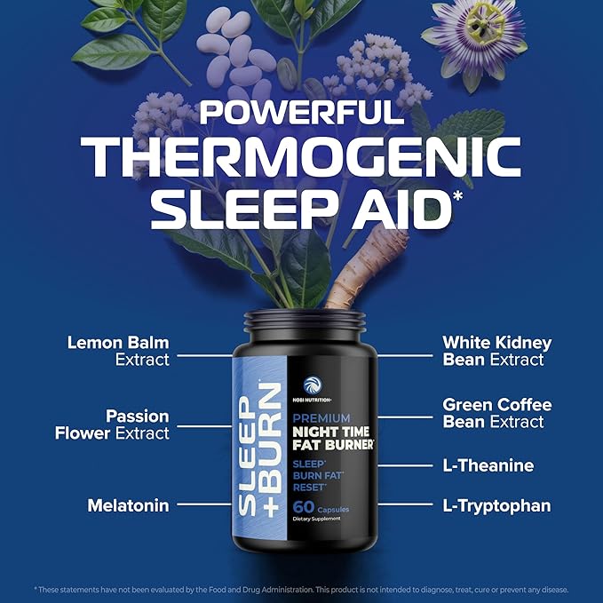 Night Time Fat Burner to Shred While You Sleep | Belly Fat Burner Carb Blocker &amp Weight Loss Support Supplements | Lose Weight Support Metabolism &amp Fall Asleep Fast | 60 Nighttime Diet Pills