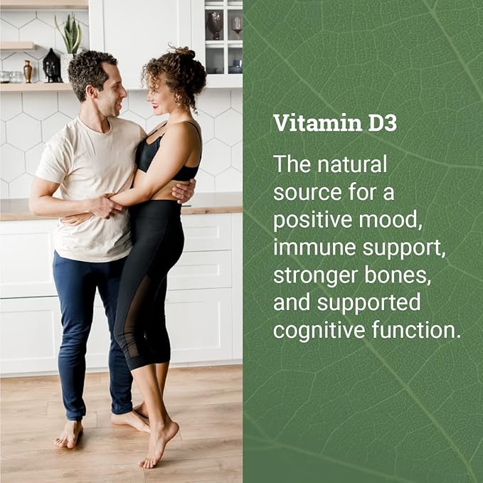 Vegan Vitamin D3 5000 iu Supplement - Pure High Potency Supplements for Immune Health &amp Strong Bones Support - Vitamin D 5000 iu - 120 Capsules 4-Month Supply