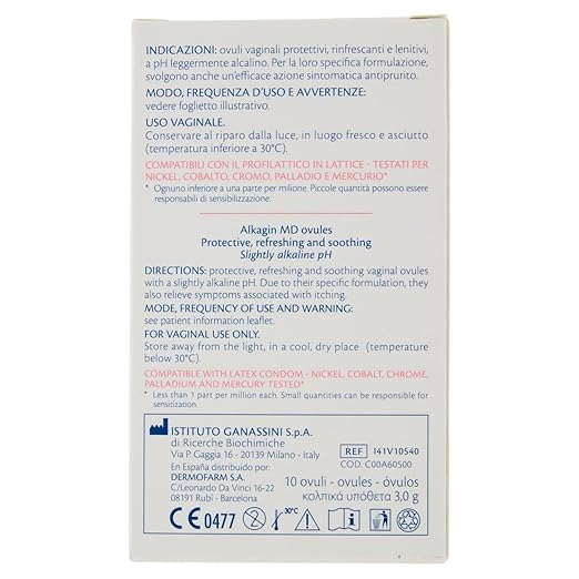 Alkagin 10 Eggs Protective Refreshing and Soothing pH slightly alkaline