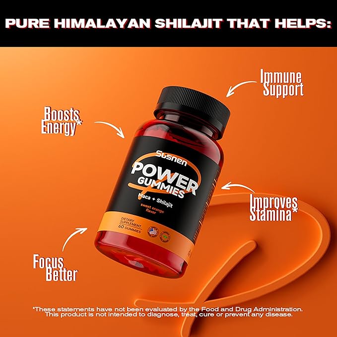 Power Gummieswith maca and shilajitInositol GummiesStrengthens The Body and Promotes Absorptionshilajit Pure Himalayan Organic(60 Gummies)