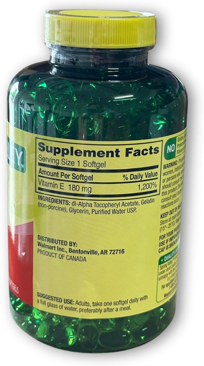 Vitamin E 400 iu 180mg softgels 500 ct Hair Skin and Nails Vitamin (Pack of 1) Boxed by Fusion Shop Store