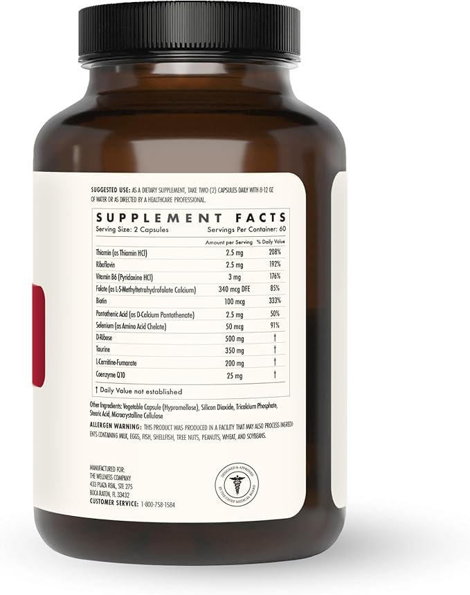 The Wellness Company Healthy Heart - Cardiovascular Strength Blood Flow Nitric Oxide Production &amp Healthy Cholesterol Levels | 120ct (2 Month Supply)