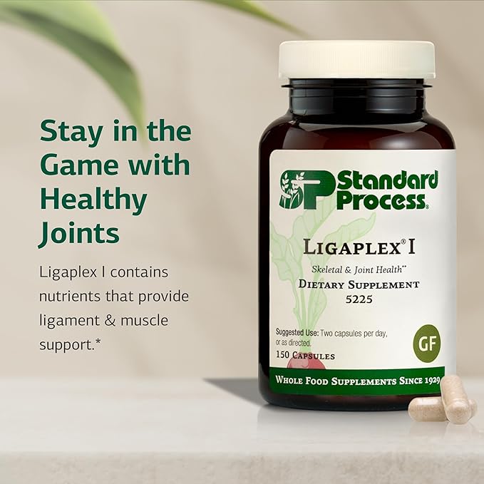 Standard Process Ligaplex I - Joint Support Supplement for Ligament &amp Cartilage Health - Bone Strength Support - Non-Soy Gluten-Free &amp Non-Dairy - 150 Capsules