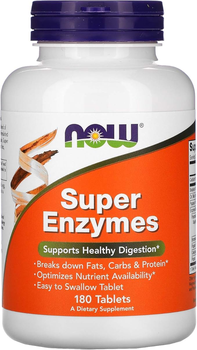 NOW Foods Super Enzymes 180 Tablets (180 Tabs X 2)