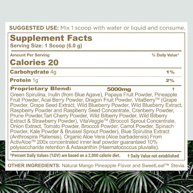 nbpure Earthy Andy Superfood Paradise Mango Pineapple 30 Servings