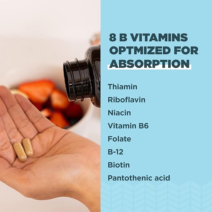 Ancient Nutrition Vitamin B Complex Supplement 8 Balanced B-Vitamins Supports Healthy Energy Levels Adaptogenic Herbs Enzyme Activated Paleo &amp Keto Friendly 60 Capsules