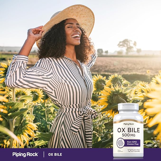 Piping Rock Ox Bile Supplement 500mg | 120 Capsules | Digestive Enzyme | Non-GMO Gluten Free