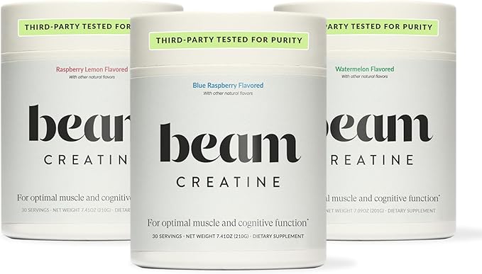 Beam Creatine Flavor Bundle – Raspberry Lemon Blue Raspberry &amp Watermelon – Micronized Creatine Monohydrate Powder for Muscle Strength Growth Power Endurance &amp Recovery – Third-Party Teste