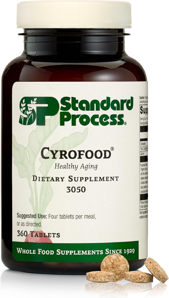 Standard Process Cyrofood - Healthy Aging Support Supplement - Nutritional Supplement with Bovine Adrenal Reishi Mushroom Powder Organic Carrot &amp More - Whole Food-Based Supplement - 360 Tablets