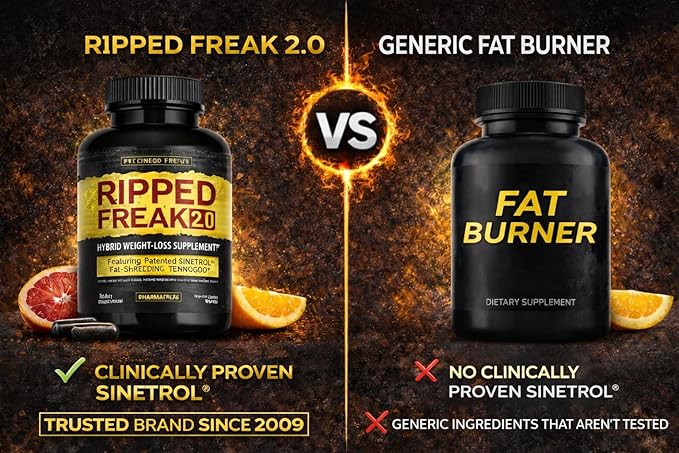 Pharmafreak Ripped Freak 2.0 – Advanced Training Support Complex with Sinetrol® Citrus Polyphenols and B-Vitamins – 60 Capsules (60 Servings)